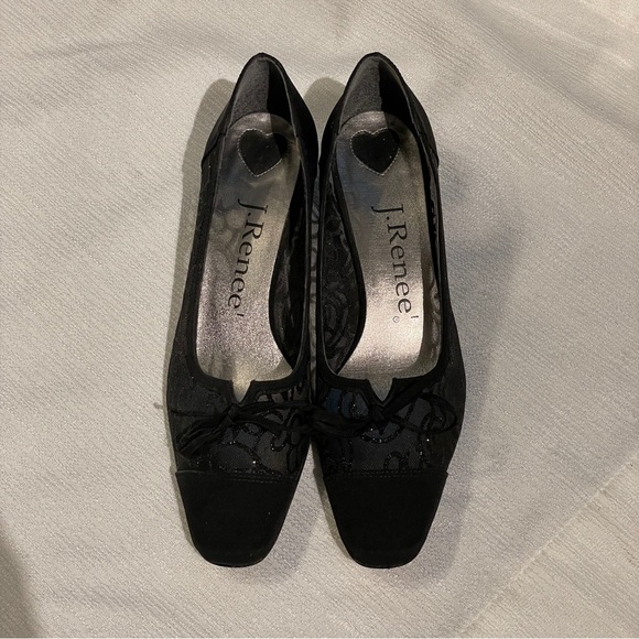 J. Renee Shoes Women's Black Mesh Medium Heel Dress Pumps Size 6.5M - Picture 12 of 12